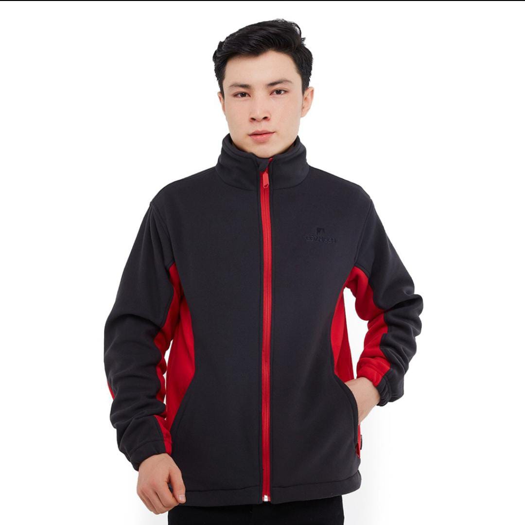 Jaket gunung cozmeed polar adrews black red